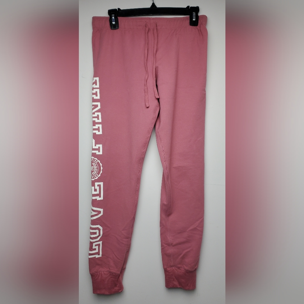 Victoria's Secret Pink Sweatpants Jogger Pants Pink/White M NWT